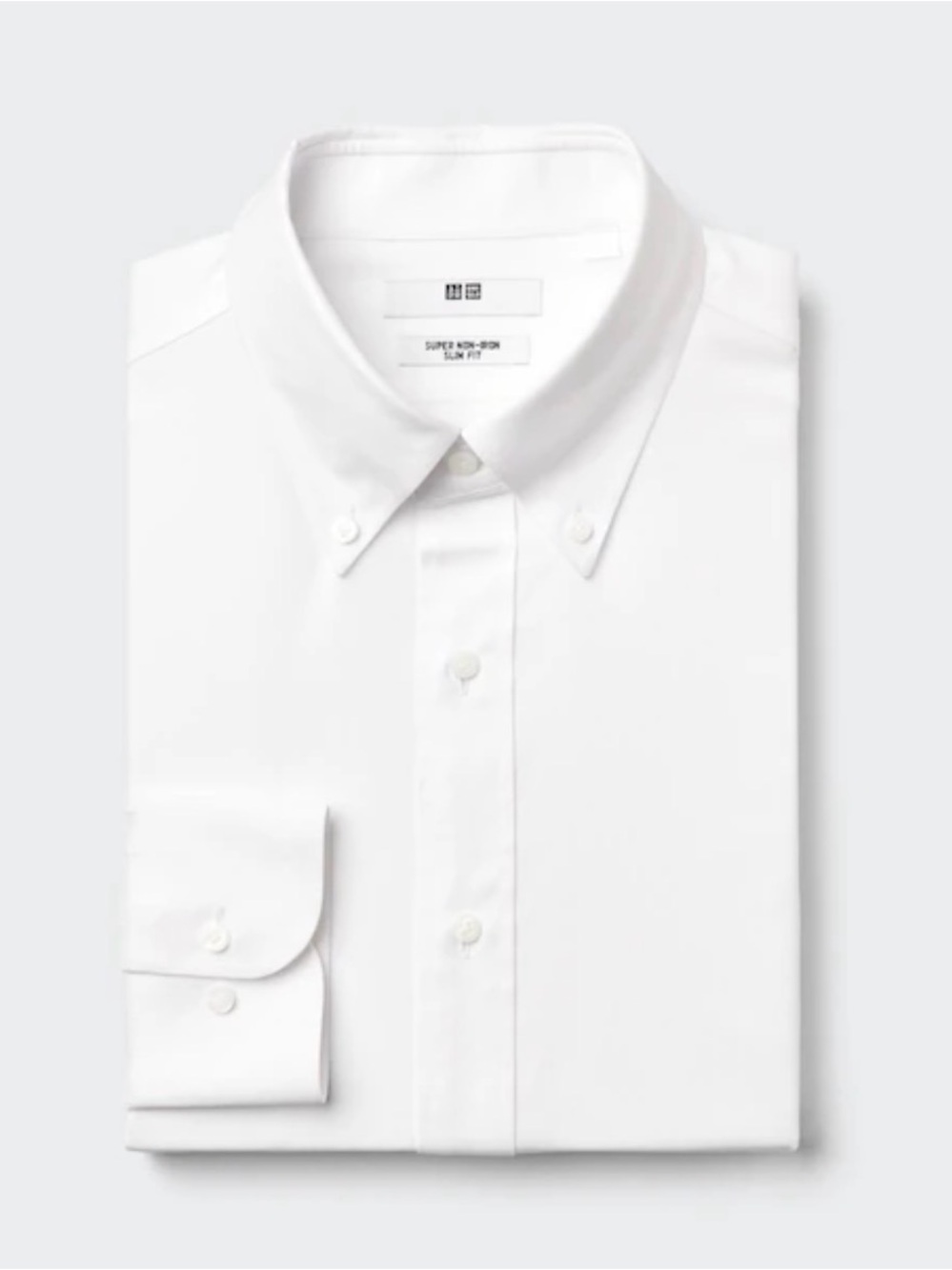 Uniqlo White Button-Down Dress Shirt